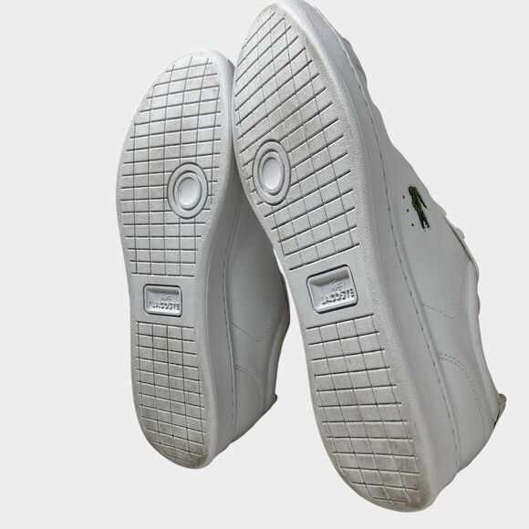 Lacoste Sneakers Mens 8.5 White Leather Low Top Casual Tennis Carnaby Pro Shoes - Picture 9 of 10